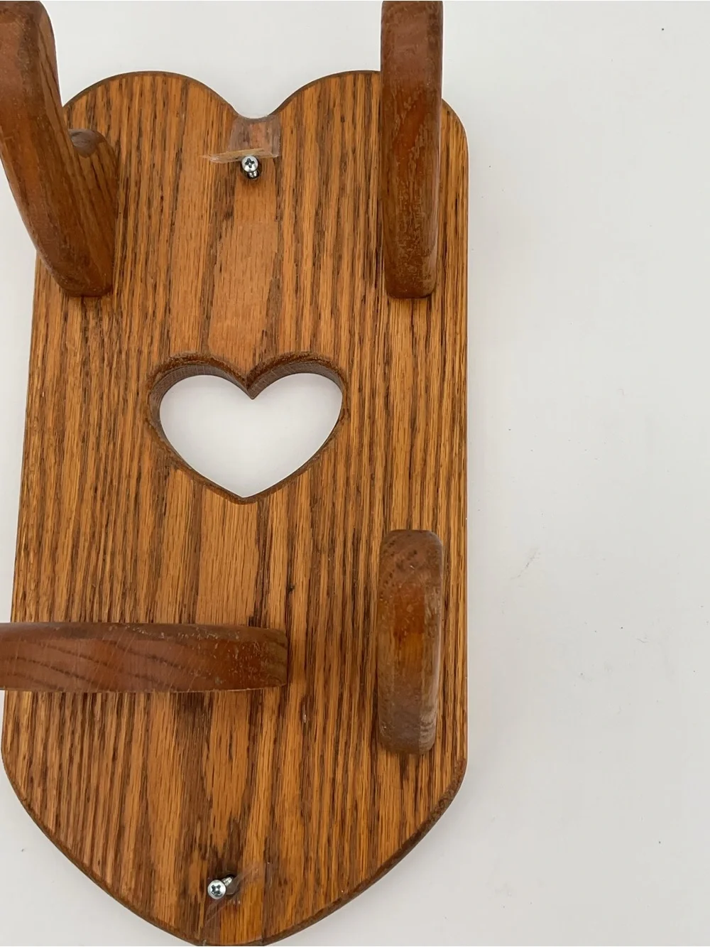 Wooden Hot Tool Caddy for Hair Tools with Heart Detail